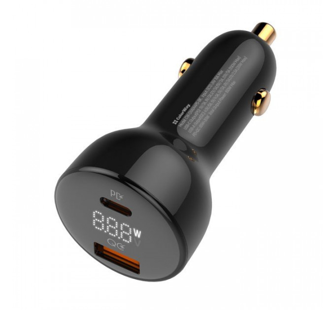 Зарядний пристрій ColorWay Power Delivery PPS USB (USB-A + USB-C) (100W) Black (CW-CHA044PD-BK)