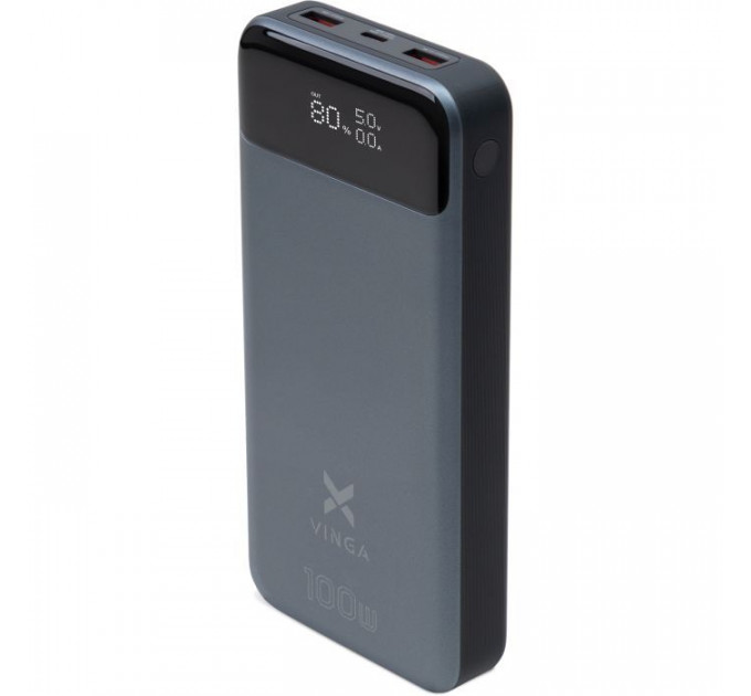 Батарея універсальна Vinga 30000 mAh 100W Display VA Grey (Li-Ion) (VPBB30100) Батарея універсальна Vinga 30000 mAh 100W Display VA Grey (Li-Ion) (VPBB30100)