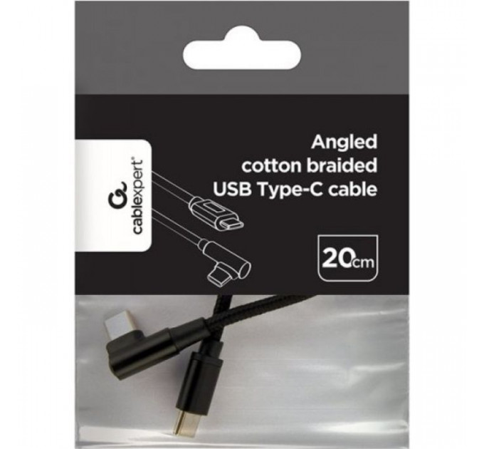 Дата кабель USB-C to USB-C 0,2m angle Cablexpert (CC-USB2-CMCML-0.2M)