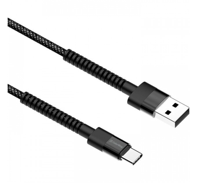 Дата кабель USB 2.0 AM to USB-C 1.0m 2.4А black ColorWay (CW-CBUC063-BK)