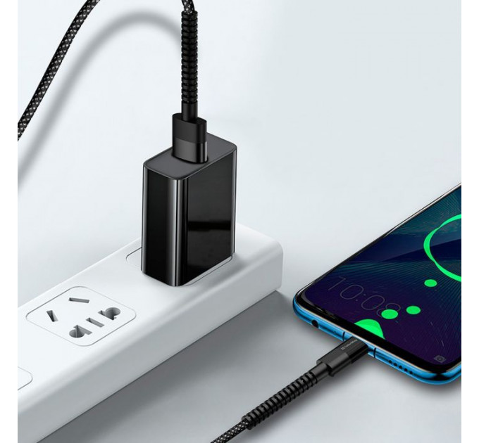 Дата кабель USB 2.0 AM to USB-C 1.0m 2.4А black ColorWay (CW-CBUC063-BK)