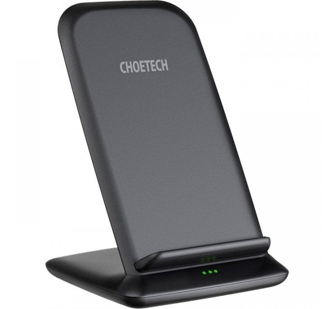 Зарядний пристрій Choetech 15W Fast Wireless Charging Stand 2coils black (T555-F-BK)