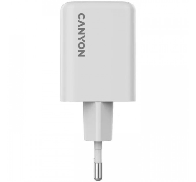 Зарядний пристрій Canyon CU45AC GaN 45W 1xPD 1xQC EU White (CNS-CUW45AC)