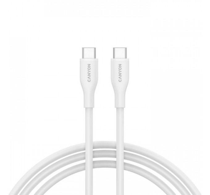 Дата кабель USB-C to USB-C 1.0m CC60SC10 60W Silicon White Canyon (CNS-CC60SC10W) Дата кабель USB-C to USB-C 1.0m CC60SC10 60W Silicon White Canyon (CNS-CC60SC10W)