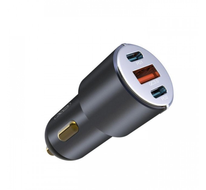 Зарядний пристрій XO CC45 1 USB QC 3.0 + 2 Type-C PD (60W) Black (XO-CC45-BK)