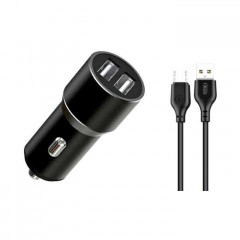 Зарядний пристрій XO TZ09 2.4A\/2 USB + cable microUSB Black (XO-TZ09M-BK)