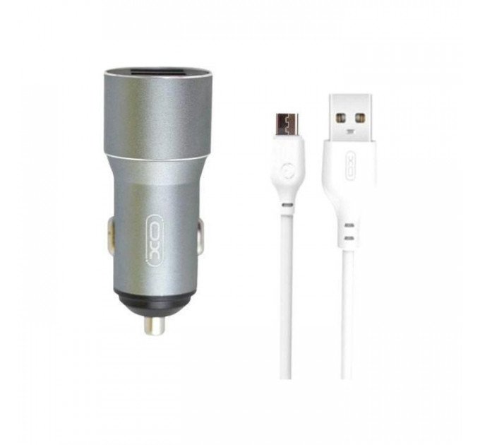 Зарядное устройство для XO TZ09 2.4A\/2 USB + cable microUSB Grey (XO-TZ09M-GR) Зарядное устройство для XO TZ09 2.4A\/2 USB + cable microUSB Grey (XO-TZ09M-GR)