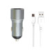 Зарядний пристрій XO TZ09 2.4A\/2 USB + cable microUSB Grey (XO-TZ09M-GR)