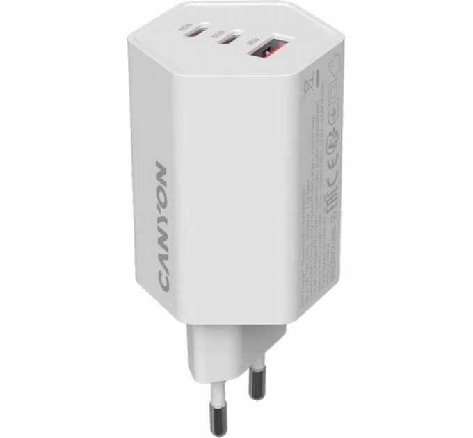Зарядное устройство для Canyon HEXAGON 65 GaN 65W 2xPD 1xQC EU White (CND-CHAHEX65W) Зарядное устройство для Canyon HEXAGON 65 GaN 65W 2xPD 1xQC EU White (CND-CHAHEX65W)