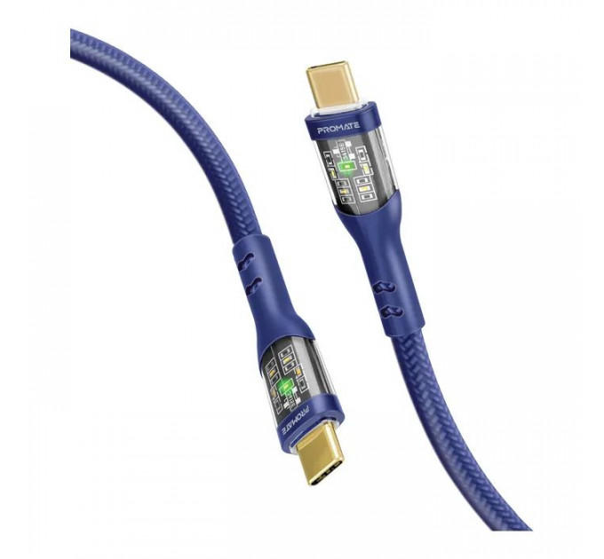 Дата кабель USB-C to USB-C 2.0m Promate (transline-cc200.navy)