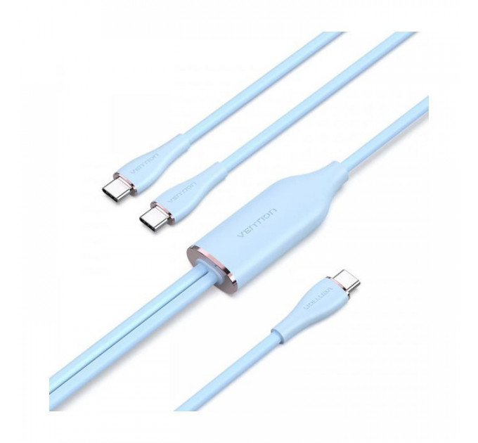 Дата кабель USB-C to 2xUSB-C 1.5m 5.0A Silicone Type Blue VENTION (CTMSG) Дата кабель USB-C to 2xUSB-C 1.5m 5.0A Silicone Type Blue VENTION (CTMSG)