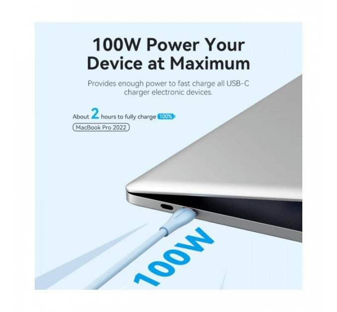 Дата кабель USB-C to 2xUSB-C 1.5m 5.0A Silicone Type Blue VENTION (CTMSG)