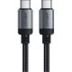 Дата кабель USB-C to USB-C 1.2m 3A aluminum alloy C20-03 Black Acefast (6974316283775)