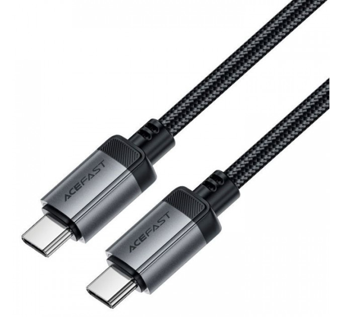 Дата кабеля USB-C to USB-C 1.2m 3A алюминиевый Alloy C20-03 Black Acefast (6974316283775)