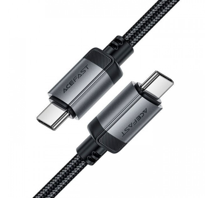 Дата кабеля USB-C to USB-C 1.2m 3A алюминиевый Alloy C20-03 Black Acefast (6974316283775)