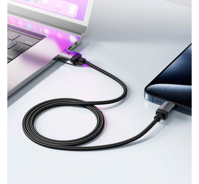 Дата кабеля USB-C to USB-C 1.2m 3A алюминиевый Alloy C20-03 Black Acefast (6974316283775)