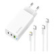 Зарядний пристрій ColorWay GaN Mini 65W PD Port PPS USB (USB-2C1A) cable Type-C&Lightning (CW-CHS058PDCL-WT)