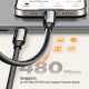 Дата кабеля USB-C to USB-C 1.0m (PVC+Aluminum Alloy) (PD Fast Charging 240W) 5А black ColorWay (CW-CBPDCC069-BK)