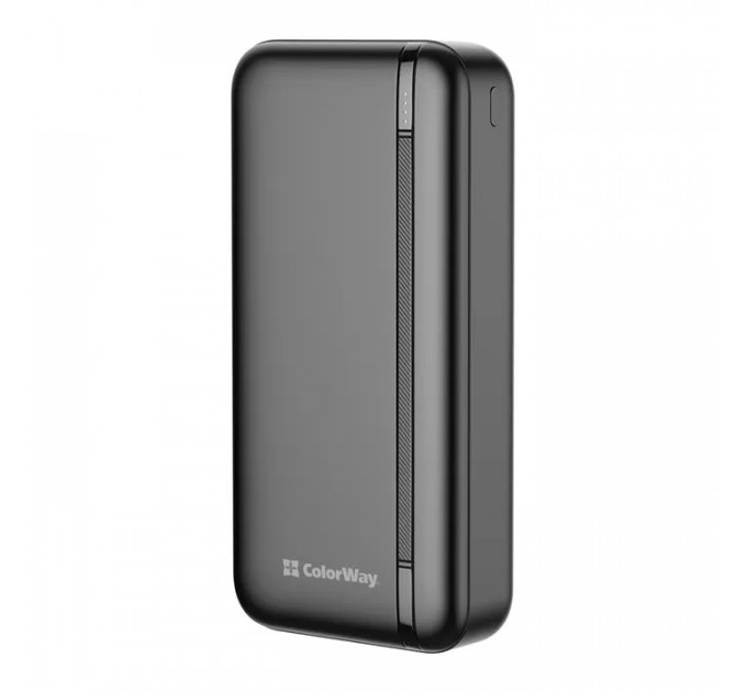 Батарея універсальна ColorWay 20 000 mAh Portable Charger (USB\/QC3.0 + USB-C\/PD\/22.5W) Black (CW-PB200LPB4BK-PD)