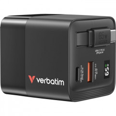 Зарядний пристрій Verbatim GaN 65 W 2 ports (USB-C\/1xUSB-A) (32217)