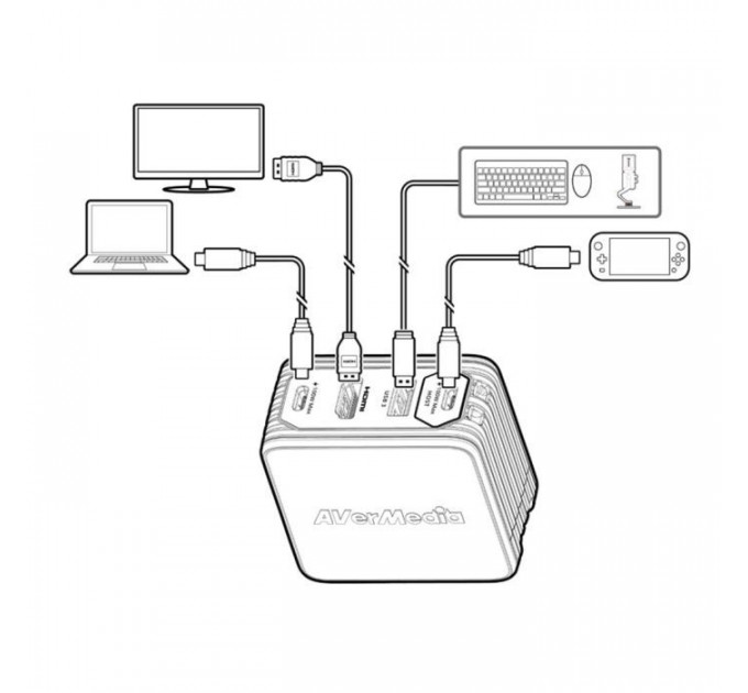Зарядное устройство AVerMedia GC313 CORE GO 100W 2хUSB-С 1хUSB-A 1xHDMI black (40AAGC313AWN)