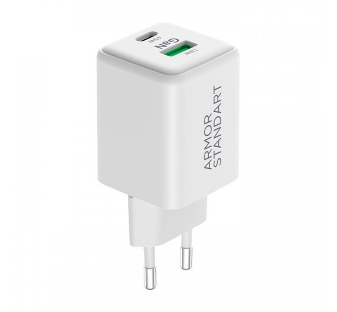 Зарядний пристрій Armorstandart AR372 45W GaN Type-C + USB White (ARM77550)