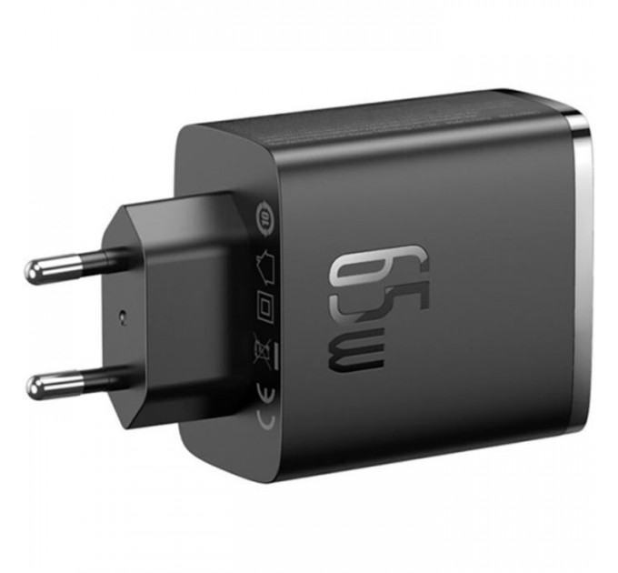 Зарядний пристрій Baseus Cube Pro Fast Charger 2C+U 65W black (P10152301113-00)