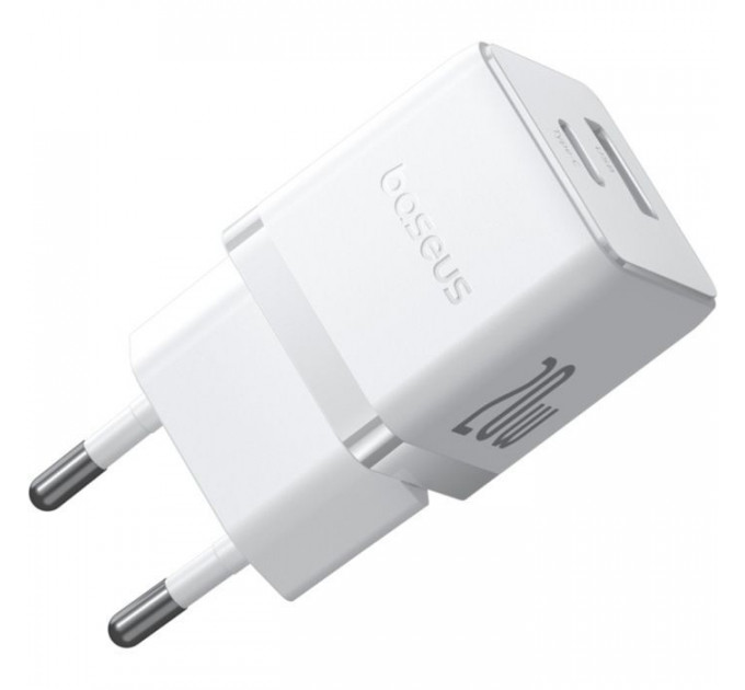Зарядний пристрій Baseus Palm Fast Charger C+U 20W moon white (P10111608213-00)