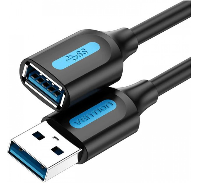 Дата кабель USB 2.0 AM\/AF 1.5m black VENTION (CBIBG)