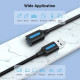 Дата кабель USB 2.0 AM\/AF 1.5m black VENTION (CBIBG)