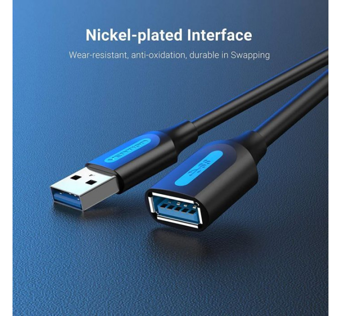 Дата кабель USB 2.0 AM\/AF 1.5m black VENTION (CBIBG)