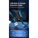Дата кабель USB 2.0 AM\/AF 1.5m black VENTION (CBIBG)