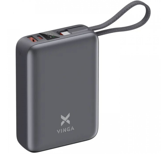 Батарея универсальная Vinga 20000 mAh 45W Display Cable (VPBB2045C)