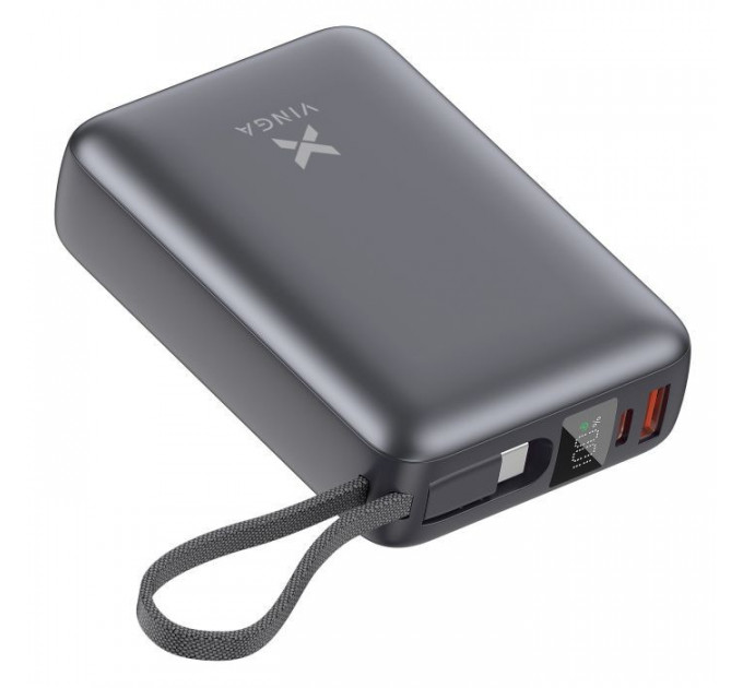 Батарея универсальная Vinga 20000 mAh 45W Display Cable (VPBB2045C)