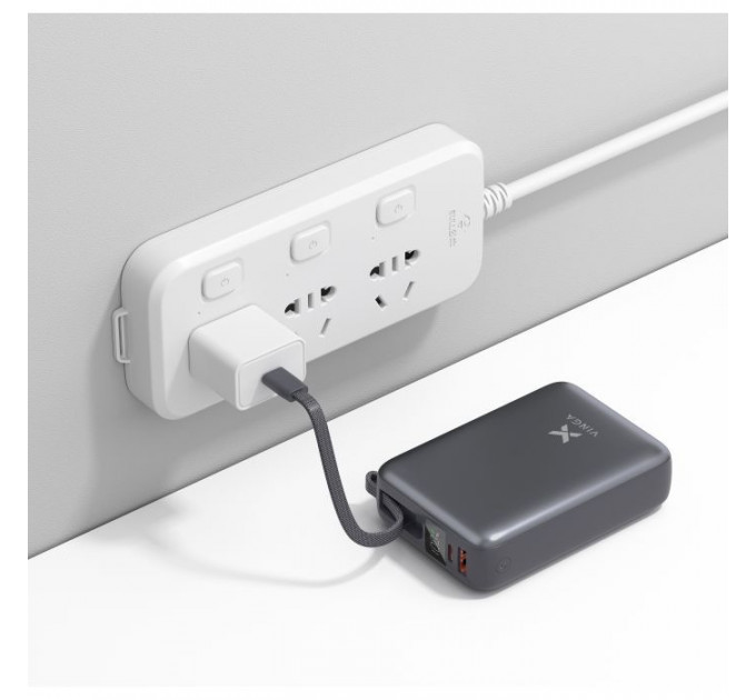 Батарея универсальная Vinga 20000 mAh 45W Display Cable (VPBB2045C)