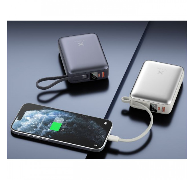 Батарея универсальная Vinga 20000 mAh 45W Display Cable (VPBB2045C)