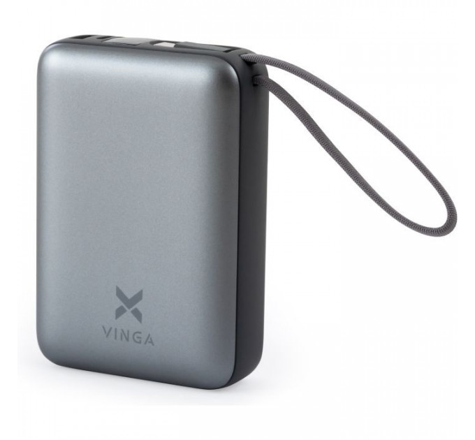 Батарея универсальная Vinga 20000 mAh 45W Display Cable (VPBB2045C)
