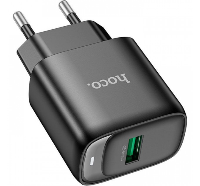 Зарядний пристрій HOCO C140A Smart USB QC3.0 Black (6942007627788)