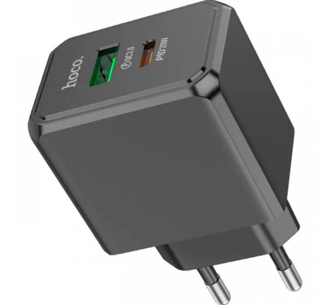 Зарядний пристрій HOCO CS14A Ocean 1xUSB-C PD20W + 1xUSB QC3.0 Black (6942007603898)