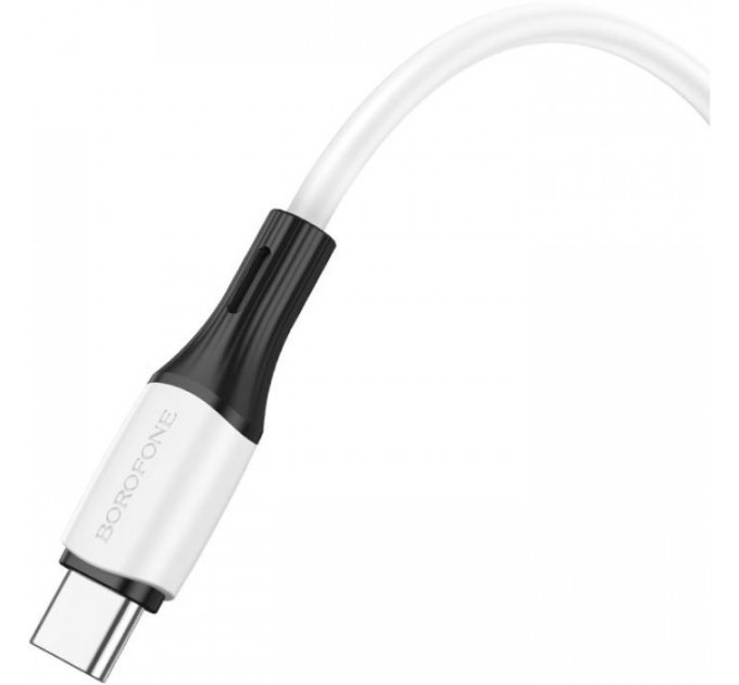Дата кабель USB-C to USB-C 1.0m 3A 60W silicone BX79 white BOROFONE (6974443384819)