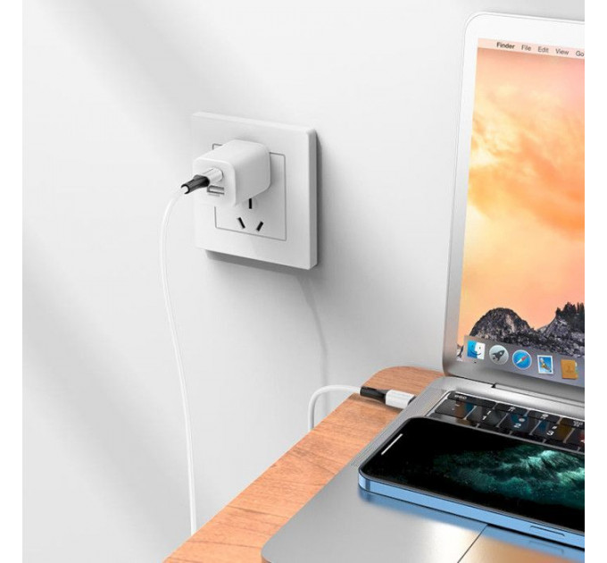 Дата кабель USB-C to USB-C 1.0m 3A 60W silicone BX79 white BOROFONE (6974443384819)