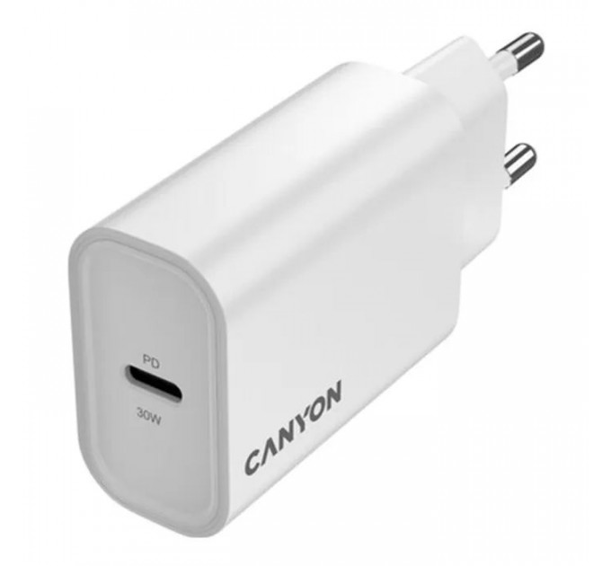 Зарядний пристрій Canyon 30CL OnCharge USB-C PD30W White (CNE-CHA30CLW)