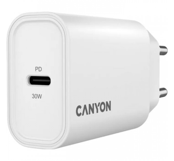 Зарядний пристрій Canyon 30CL OnCharge USB-C PD30W White (CNE-CHA30CLW)