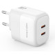 Зарядний пристрій XO L140 35W 2xUSB-C PD White (L140_White)