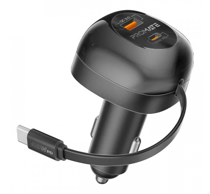 Зарядний пристрій Promate 62W USB-C cable + USB-A\/USB-C ports (powerdrive-rc65)