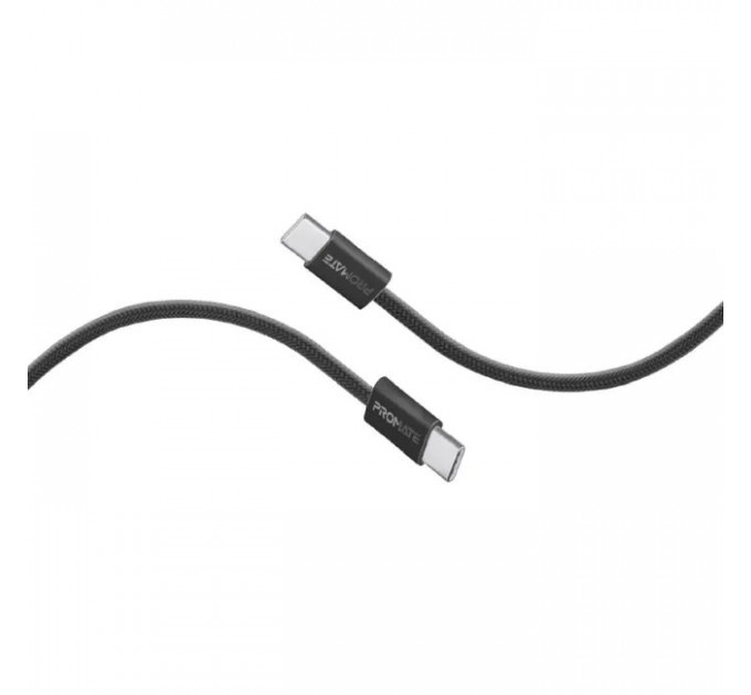Дата кабеля USB-C to USB-C 2.0m 60W PD EcoLine-CC200 black Promate (ecoline-cc200.black)