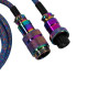 Дата кабель USB-C + USB A to USB-C 1.08m Premium Coiled Aviator blue Keychron (CAB8_KEYCHRON)