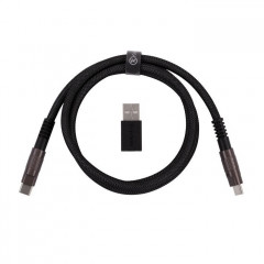 Дата кабель USB-C + USB A to USB-C 1.0m Double-Sleeved Geek black Keychron (CAB21_KEYCHRON)