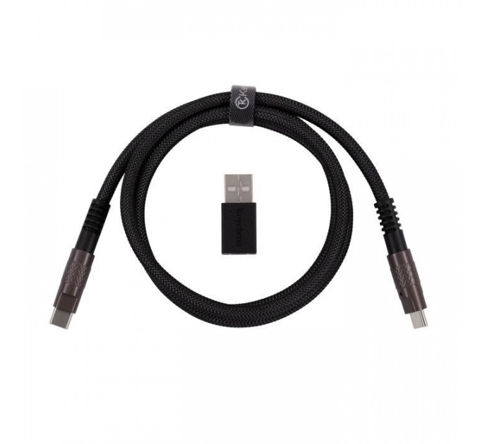 Дата кабель USB-C + USB A to USB-C 1.0m Double-Sleeved Geek black Keychron (CAB21_KEYCHRON)