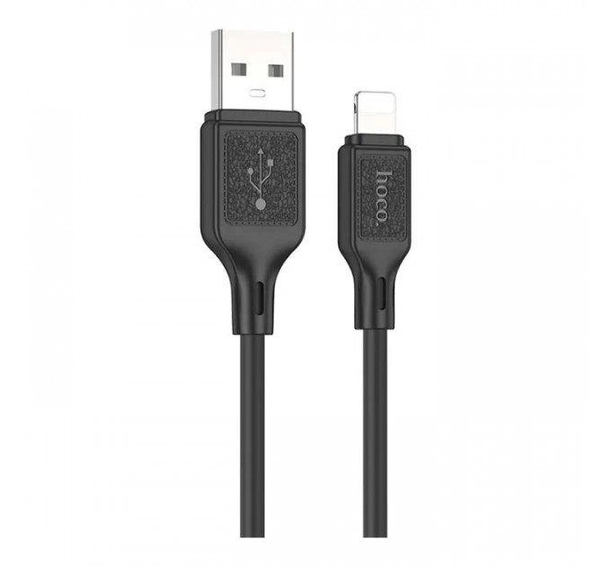 Дата кабель USB 2.0 AM to Lightning 1.0m silicone black HOCO (6931474788405)